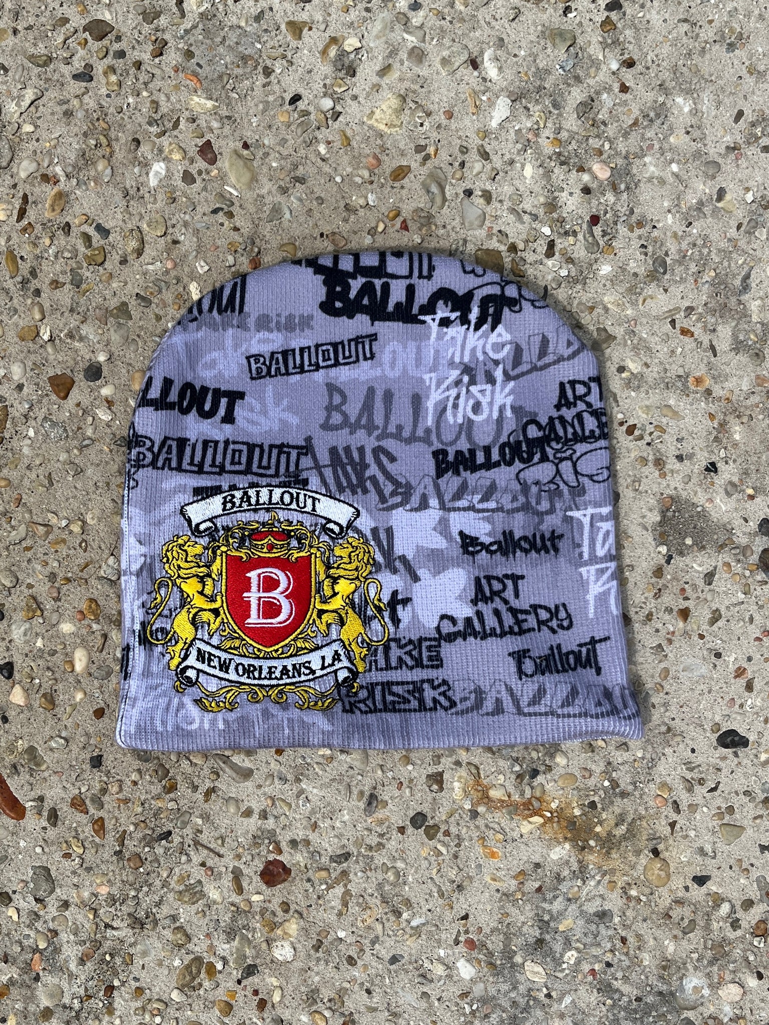 CONCRETE GREY GRAFFITI BEANIE
