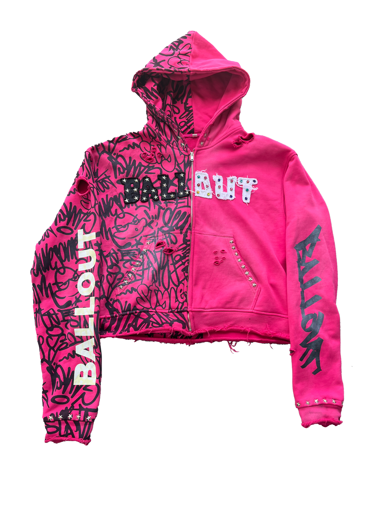 PAINT CAN PINK GRAFFITI ZIP UP